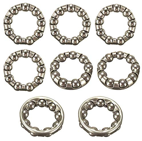 BAIBEI 8Pcs Fahrrad Kugellager, 1/4 Zoll x 9 Kugellager, Stahl, Kurbellager, Fahrradkurbel, Lowrider-Bikes, Beach Cruiser, Limos, Stretch-Fahrräder