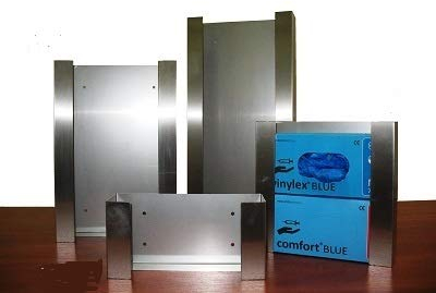 detektierbar.de Handschuhhalter aus Edelstahl, Edelstahlspender für Einmalhandschuhe, 1/2/3/4 Fach, 1-4 Handschuhboxen (2-Fach (für 2 Boxen))