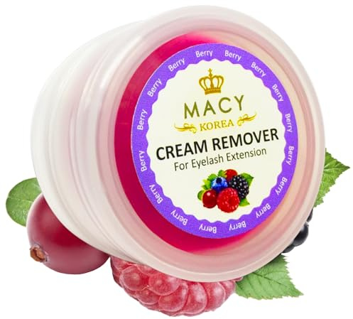 P-Beauty Wimpernremover Cream - Macy | Lash Extension Entferner | Entfernung Wimpernverlängerung & Wimpernkleber | hautfreundliche, schnelle Kleberentfernung für künstliche Wimpern | 15g - Beere
