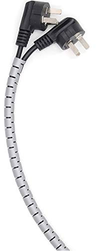 Insun 5m Kabelschlauch Kabelhülle Kabelschläuche Zuschneidbar Kabel Organizer mit 2 Selbstklebende Kabelklammer, 1 Kabel Führungs Clip und 10 Kabelbinder Grau 12 mm