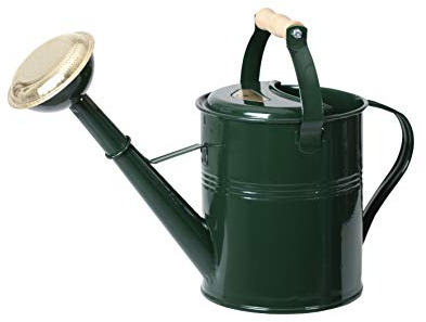 GARDEN TOOL BROTHERS Gießkanne British Can Classic 5 Liter in Dunkelgrün mit Holzgriff