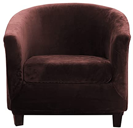 Topchances Tub Club Chair Covers,High Stretch Armchair Sofa Slipcover with Cushion Cover, Velvet Furniture Protector Soft Couch Covers for Dining Living Room Office Reception