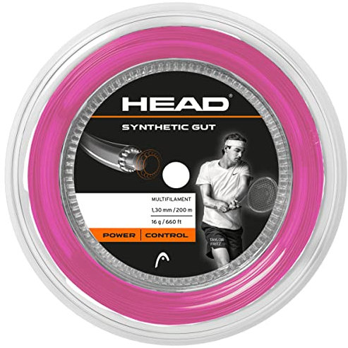 HEAD Carrete de Cuerda de Tenis sintético, Calibre 16, Rosa, Longitud de 660 pies