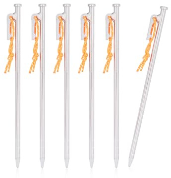 iBasingo 24cm Titanlegierung Heringe Metall Heavy Duty Screw Harte Bodenpfähle Langlebige Befestigungsnägel Garten Outdoor Camping Zelt Pins Feste Beschläge für Zaunnetz Regenplanen Mat Ti4015P