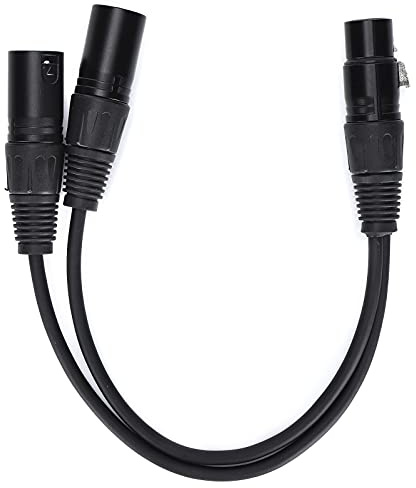 XLR Hona Till Dubbel XLR Hane Mikrofonkabel, Mikrofonförlängningssladd, XLR Hona Till Dubbel XLR Hane Y -typ Splitter Ljudmikrofonkabel 0.3M, Plug And Play