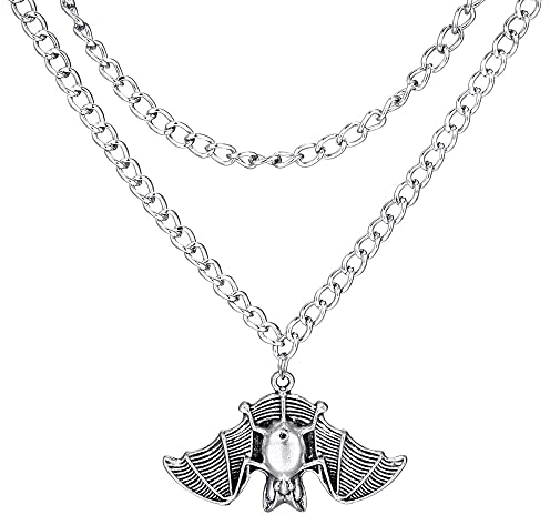 southbankstore Fledermaus-Halskette, Gothic, Punk, coole schwere Kette, Choker, Tierflügel-Anhänger, Halskette für Frauen und Mädchen, Halloween-Schmuck