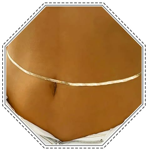 Jovono Chaîne de corps bohème dorée en forme de serpent - Chaîne de ventre réglable - Bijoux de corps pour femmes et filles