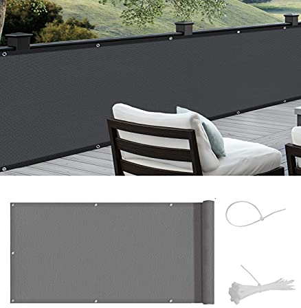 COOL AREA Brise Vue Balcon 100x300cm PES,Imperméable à l'eau, Protection UV,Protection de la Vie privée des balustrades de Balcon,Anthracite