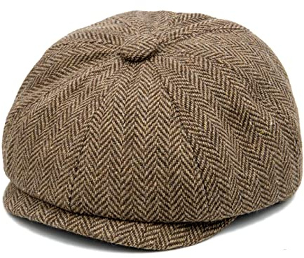 Foruhoo Baby Kinder Schiebermütze Tweed, Jungen Mütze Flat Cap Newsboy Gatsby Kapppe(Kaffee,1-2 Jahre)
