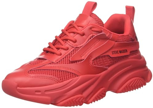 Steve Madden Possession Platform Sneaker för damer, Röd, 39-40 EU