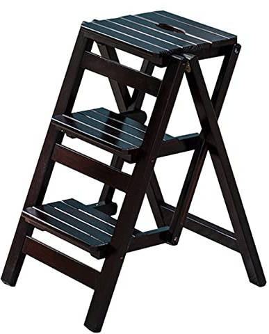 Ladder Chair Combination Wooden Ladders Stool Small Foot Stools Multifunction Library Steps Chair Portable Stairs Stool for Home, Office