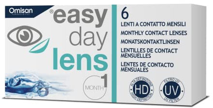 Easy Day Lens, 6 Lenti A Contatto Mensili per la correzione della miopia, -1,50