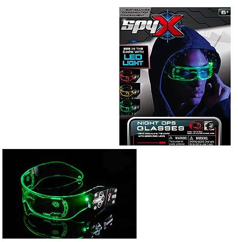 SpyX - Night Ops Glasses for Kids - High Tech See in The Dark Glasses for Nighttime Spy Surveillance Missions - Super Bright LEDs Allow Vision Upto 15 Feet in Dark, 6+ Years