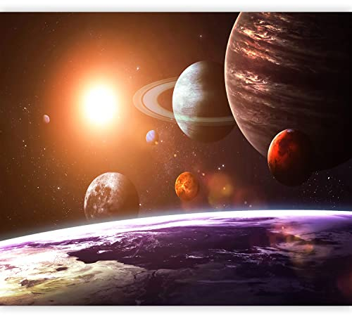 murando Fototapete Premium-Vlies Sonnensystem 450x315cm Foto Tapete Schlafzimmer Vliestapete XXL Wandtapete Motivtapeten Bildtapete 3d Effekt Wand Dekoration Flur Himmel Planet Kosmos