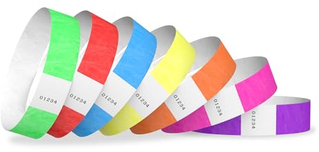 700 WristCo Tyvek Wristbands for Events, 7-Color Variety Pack
