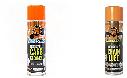 Tru-Tension | Motorcycle Carb Cleaner | Cleans & Lubes | Motorbike Cleaning Spray | 500ml & | BananaSlip Motorcycle Chain Lube | Motorbike Anti-Fling Lubricant | 500ml