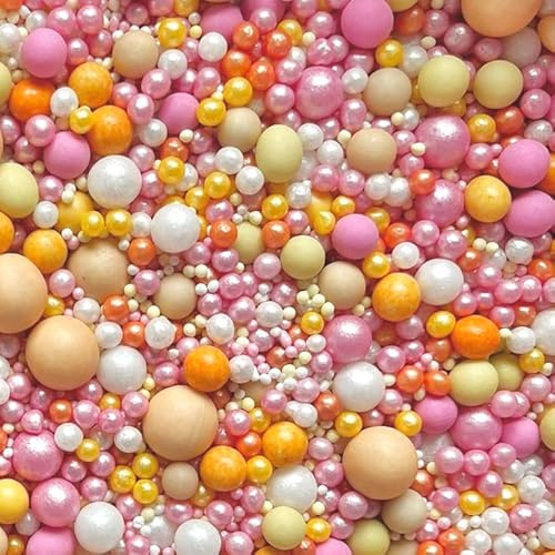 Easter sprinkles yellow orange lemon peach pink pastel white Sprinkles cupcake cookies cake toppers pearls birthday decoration topper mum easter retro 70s preppy GROOVY BABY