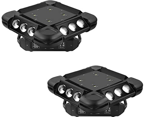 WZYBUTA 150W Moving Head LED RGBW Disco Lichte Party Licht DMX512 16CH Stroboskoplicht für DJ Bars Club Hochzeit Konzerte Bühnenlicht (Schwarz-2PCS)
