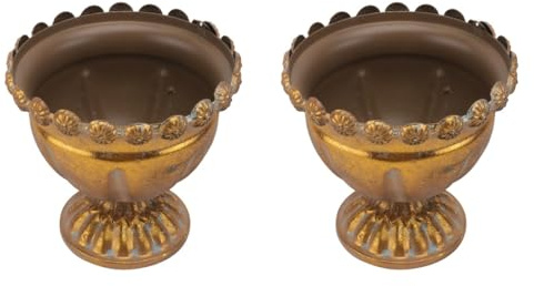 Yardwe 2 STK Blumenvase Urne, Goldener Blumentopf, Urnentopf, Trockenblumen Vase, Heimdekoration Für Wohnzimmer, Shabby Chic Deko, 12.5 x 8 x 13 cm