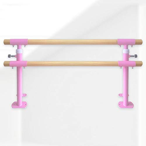 Mioedi Ballett,Ballettstange,Ballettstange,Doppel-Ballettstange,Klappbare Fitness-Gymnastik-Dehnungsstange,Bodentyp-Heimtanzhalterung,verstellbar (Rosa 1M)