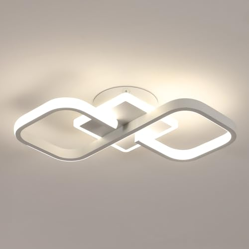 Comely - Plafoniera LED quadrata a Soffitto, bianca, potenza di 36W, 4050LM. Design Moderno con 2 quadrati. Luce natuale 4500K, adatta ad corridoio, cucina, camera da letto o soggiorno,40,5cm