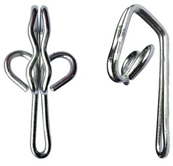 Metal Curtain Hooks, Curtain Header Drapery Hooks For Curtains 29mm x 12mm (100 Pack Silver)