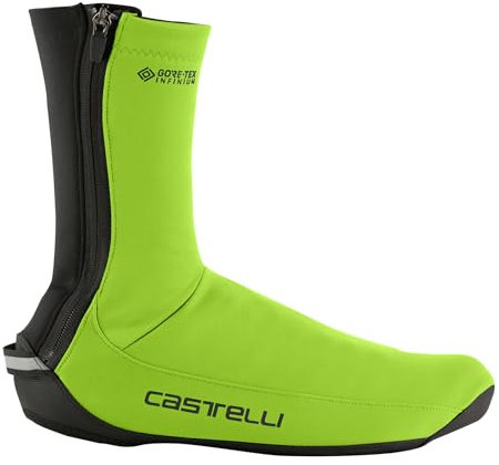 CASTELLI Men's Espresso Shoecover I Windproof, Shoe Warmer Overshoes for Road Cycling & Mountain Biking - Electric Lime - Small