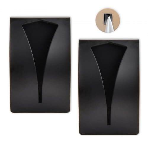 Rapidbok 2 Stück Selbstklebend Handtuchklemme, Geschirrtuchhalter, Geschirrtuchhalter Ohne Bohren, Küchenhandtuchhalter, Edelstahl Handtuchhaken Geschirrtuchhaken (Schwarz)