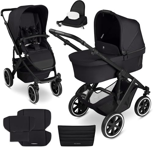 ABC Design Kinderwagen Salsa 5 Air Coal - 2in1 Kombi-Kinderwagen ab Geburt mit Luftreifen, Federung & großer Babywanne