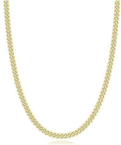 Rajputana S925 Sterling Silber Plattiert 3mm/5mm Dicke Kubanische Kette für Männer Robuste Herren Silber Gold Kette Hypoallergene Kandare Halskette Schmuck für Männer 18/20/22/24 Zoll
