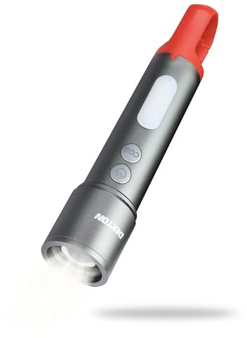 Dekton Multifunction Flashlight| 9 Modes| Easy Focus| Side Cob Light| Type-C USB| Colour Filters| Ideal for Emergencies and Outdoor Activities| Compact and Durable Design| USB Rechargeable