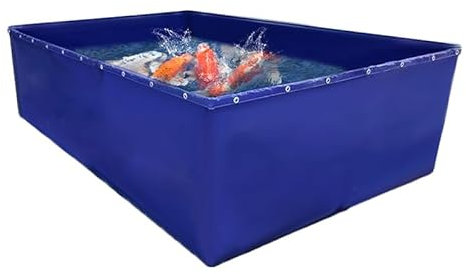 KUANGGE Aufstellpool, faltbares PVC-Planen-Fischteichreservoir ohne Rahmen, verdickte Wassertank-Plane für die Koi-Zucht und Gartenbewässerung (2,5 x 1 x 1,2 m)