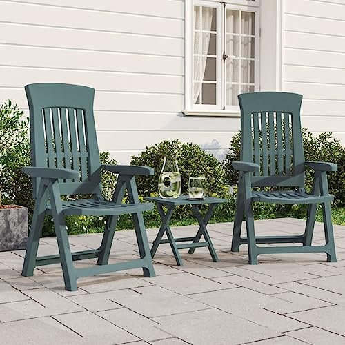 Xichuzi Gartenstühle 2 STK. Verstellbar Grün PP Gartensessel, Campingstuhl, Hochlehner, Balkonmöbel, Balkonstuhl, Terrassenstühle, Balkon Stuhl, 364711