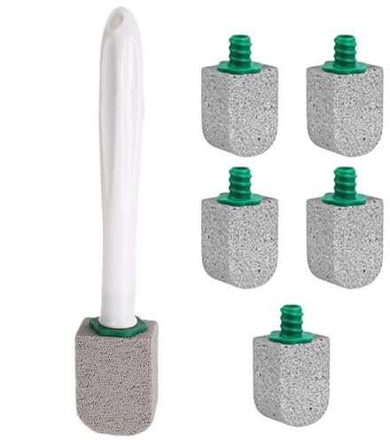 WC-Reinigungsbürste – WC-Schüssel-Reinigungsstab | Langer Griff WC-Bürste mit 5 Zauberstab-Nachfüllungen | Toiletten-Tiefenreinigungszubehör | Hartwasserfleckenentferner für Badewanne,