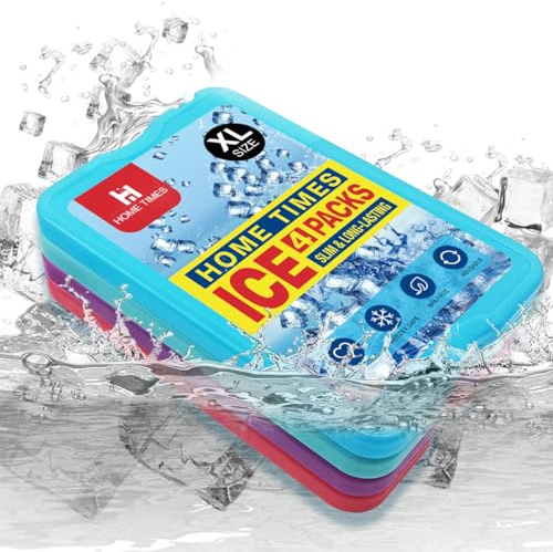 hometimestore Kühlakkus für Kühltaschen & Kühlboxen Kühlelemente mit 24h+ Kühlleistung, Auslaufsicher & Wiederverwendbar - Ideal für Camping, Picknick und Lebensmittelkühlung, 4er-Set