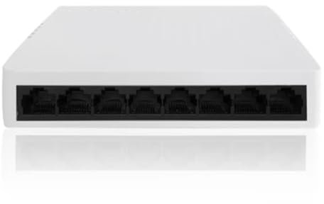 Qerwsdty Conmutador Ethernet de Red No Administrado de 100 M, Concentrador de ConmutacióN LAN RJ45 RáPido, Conmutador de Escritorio Inteligente Ethernet, Enchufe Europeo de 8 Puertos