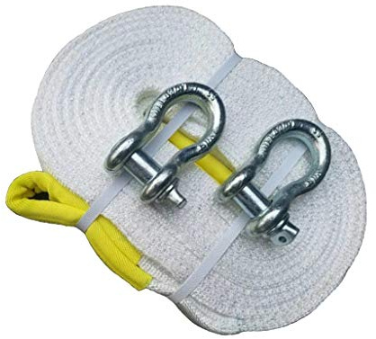 Cinghia di traino for impieghi gravosi con ganci di sicurezza, fune di traino for auto, 10 tonnellate, 5 metri, 6 metri, 9 metri, 10 metri di distanza