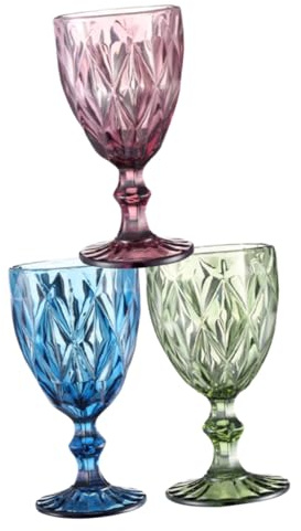 FUNNETOYU Verres à Liqueur Style Rétro Colorés 3 Pièces Verre à Cocktail Multicolore Capacité Modérée Résistant Pour Fêtes Mariages Et Bars