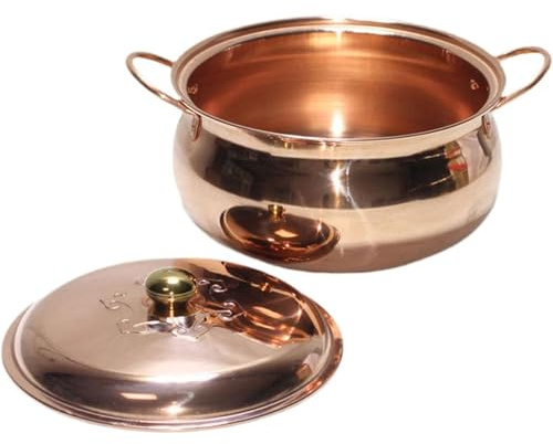 Keramik-Kochtopf, kleine Kupfertöpfe, extra dicker Kupfer-Hot Pot, großer handgefertigter Kupfertopf for Kochen, antihaftbeschichteter Suppentopf