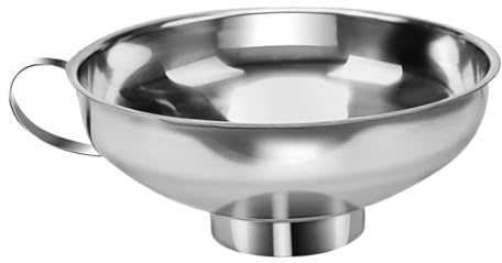 SOLUSTRE Embudo De Boca Ancha De Acero Inoxidable Para Conservas Embudo Grande De Metal Grueso Para Tarros De Mermelada y Líquidos De Cocina