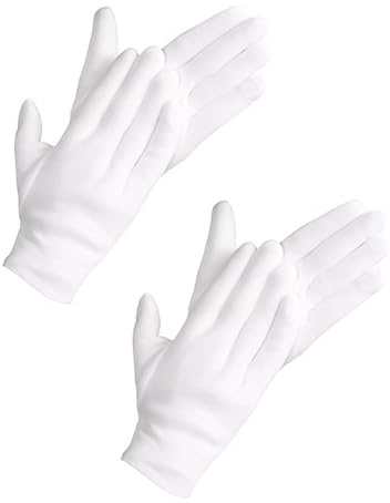 JUKOTA Baumwollhandschuhe aus 100% Baumwolle, Weiße Handschuhe, Weiche Textilhandschuhe für Handmasken, Stoffhandschuhe mit zertifizierter Hautverträglichkeit, 3er Pack