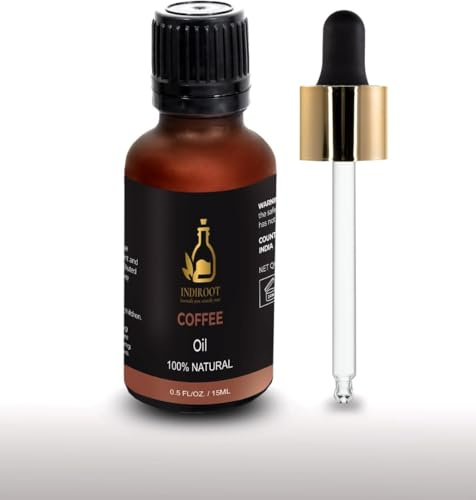 INDIROOT Coffee Bean (Coffea Arabica.) Oil | Pure & Natural Essential Oil for Skincare, Hair Care & Massage (0.5 Fl Oz/15ml, Coffee)