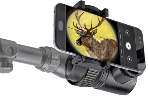 Starboosa All-Metal Rifle Scope Phone Mount – Fast-Locking Camera Adapter with Dual Viewing Angles – Universal Fit for iPhone & Android for Hunting and Birding