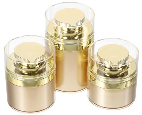 Garneck Set de 3 Frascos Cosméticos Airless Bomba Botellas al Vacío para Lociones y Cremas Hidratantes de 30Ml 50Ml y 100Ml Envases Acrílicos Resistentes y Reutilizables para Cuidado