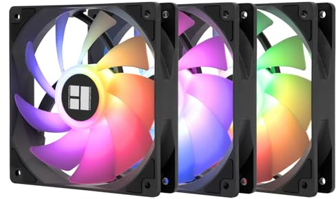 Termalright TR TL-C12C-S X3 CPU-fläkt 3-pack, 120 mm husfläkt, 5 V ARGB-ljuseffekt justerbar 3-polig LED-gränssnitt, stötdämpning, 4-polig PWM-strömförsörjning-1550 varv/min hastighet