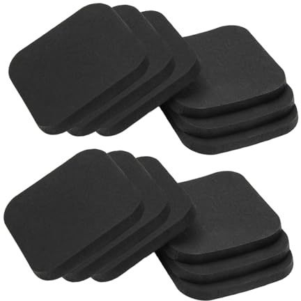 Ronyme 12 Pieces Treadmill Mat Anti Vibration Mat Multifunctional Rubber Pad Exercise Equipment Pad for Washer Weight Benches Dryer, black