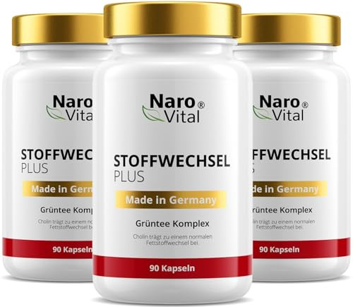 Stoffwechsel beschleunigen Abnehmen Komplex - 3x 90 Stoffwechsel Kapseln | Hochdosiert mit Grüntee, Grünem Kafee, Bittermelone, Guarana, Cholin & Ingwer - Vegane Tabletten Diät Unterstützung