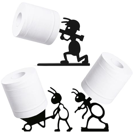 3 Stück Ameisen Toilettenpapierhalter, Lustiger Ameisen Schubkarre | Toilettenpapierhalter, 3D Gedruckter Schwarz Ameise Rollenhalte, Klopapierhalter für Badezimmer, Küche, Zuhause, Haus
