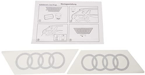 Audi 6623 Original Q2 Emblem Aufkleber - Ringe - Dekorfolie für die C-Säule - C-Blade Farbe: florettsilber, Silber