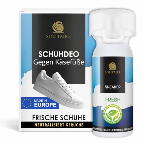 Solitaire SNEAKER FRESH 100 ml skodeodorant med sprutsystem över huvudet mot fotlukt med skyddande formel